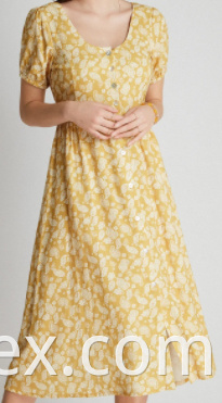 yellow print dress 
